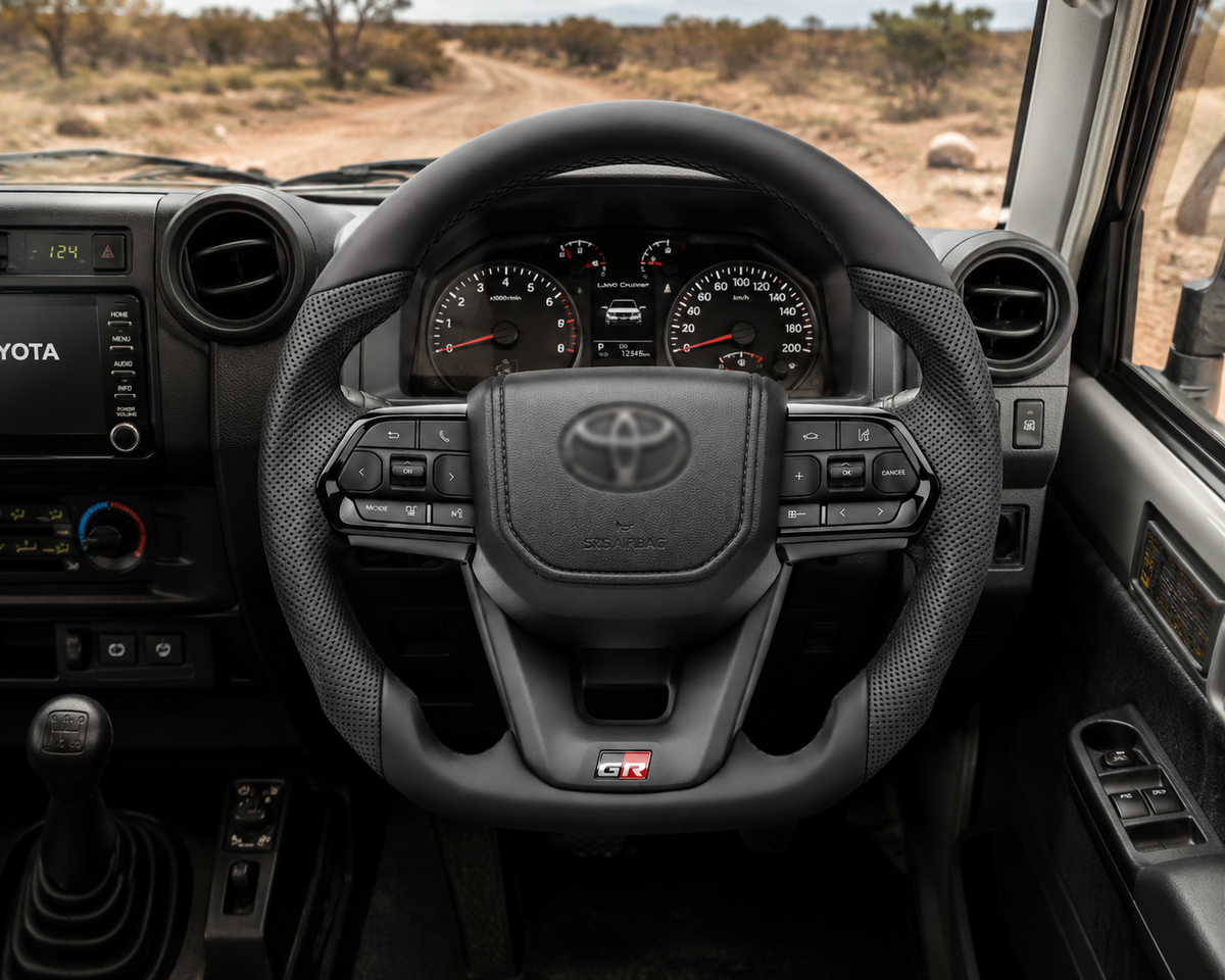 TOYOTA GR Style Steering Wheel- Black LEATHER
