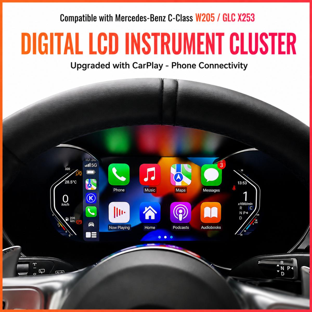 Digital LCD Instrument Cluster for Mercedes-Benz C-Class W205 & GLC X253 Upgrade