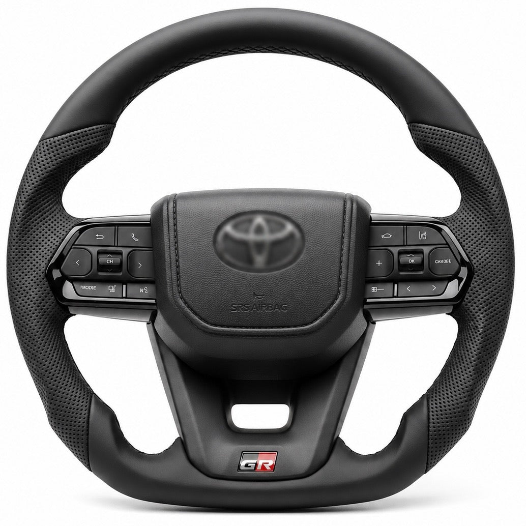 TOYOTA GR Style Steering Wheel- Black LEATHER